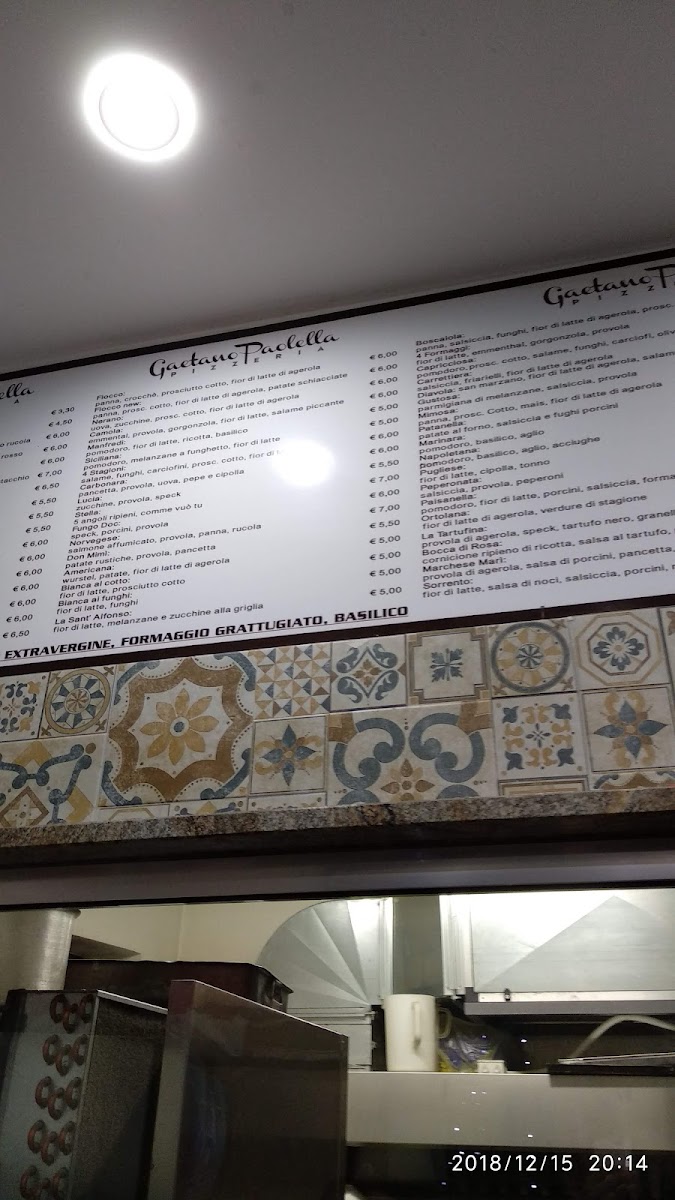 Gaetano Paolella Photo Menu 3