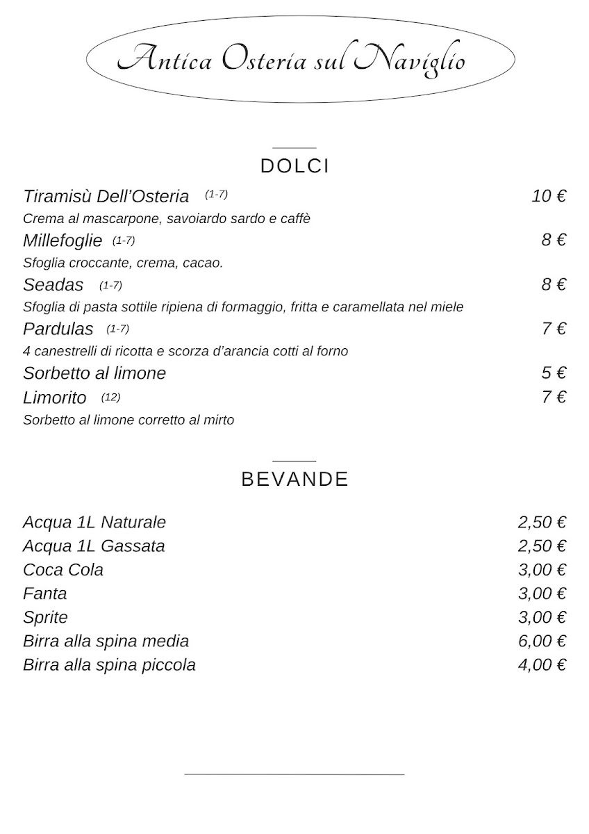 Antica Osteria sul Naviglio Photo Menu 4
