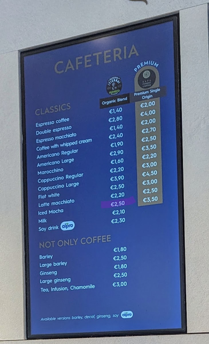 Lavazza Coffee Design Photo Menu 1