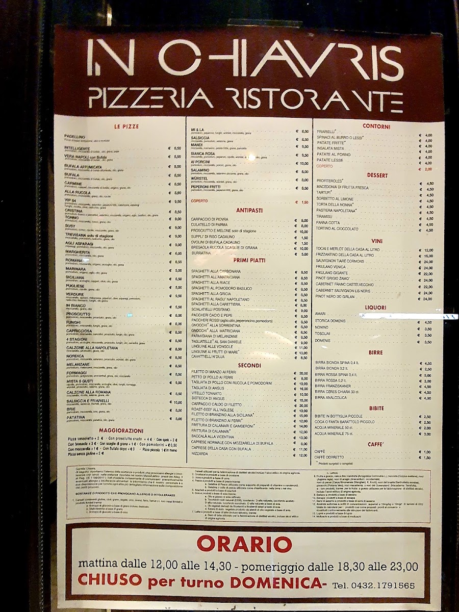 Ristorante Pizzeria in Chiavris Photo Menu 1