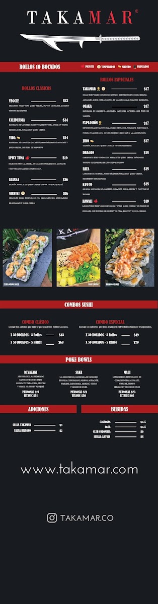 Takamar Sushi Photo Menu 1