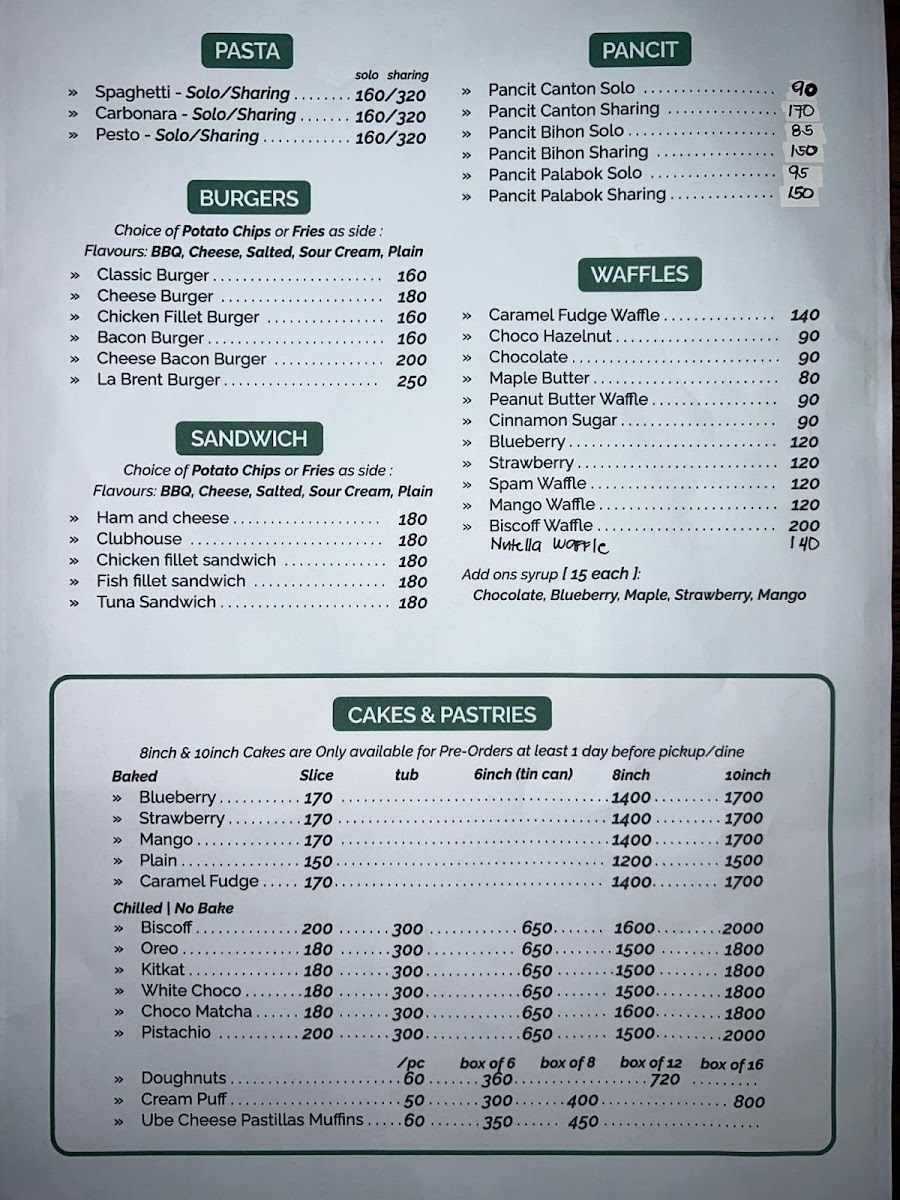 La Brent Tea and Cafe Photo Menu 1