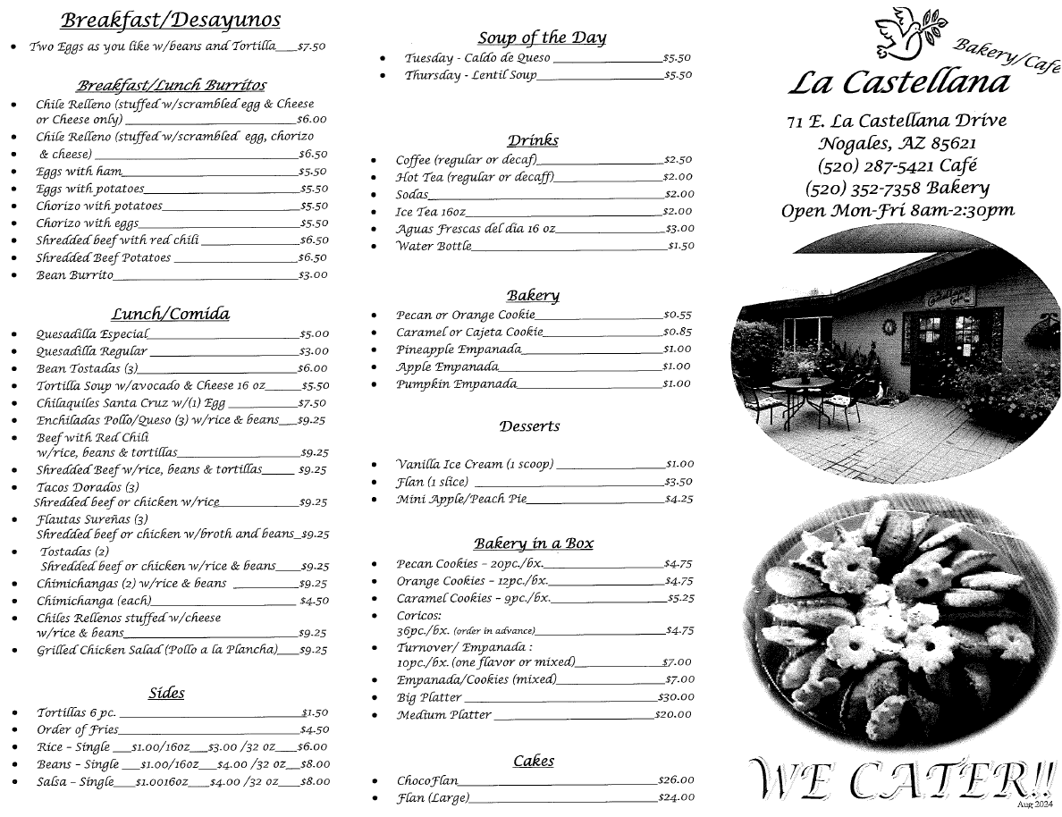 La Castellana Cafe Photo Menu 2