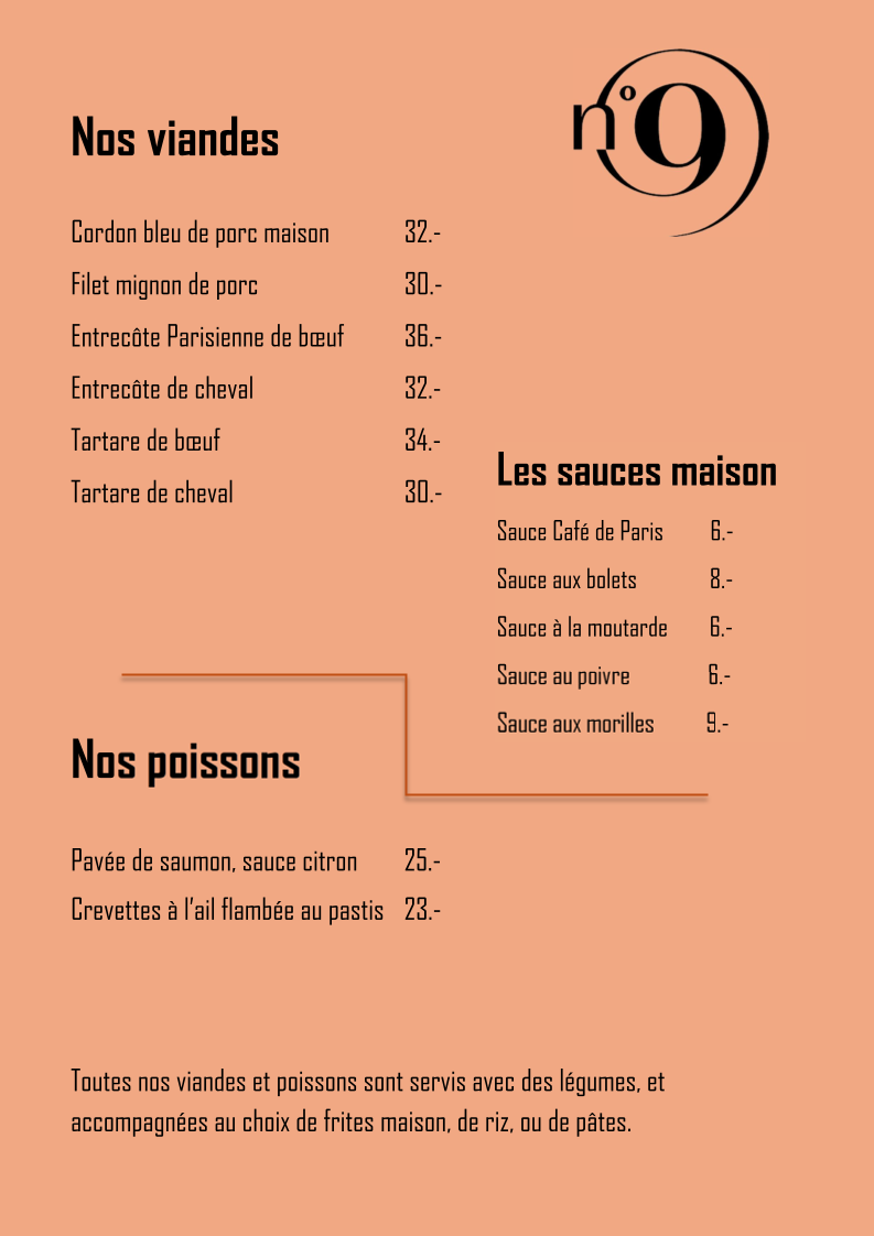 Café - Restaurant n°9 Photo Menu 1