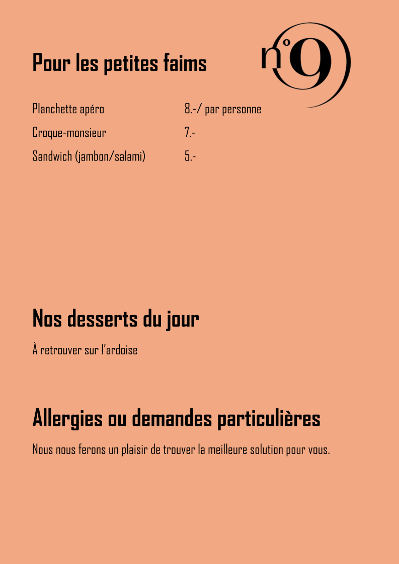Café - Restaurant n°9 Photo Menu 2