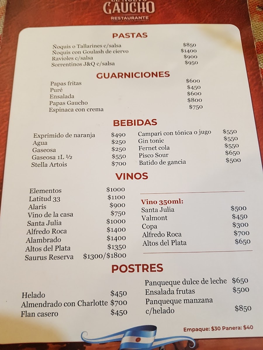 El Nuevo Gaucho Photo Menu 3