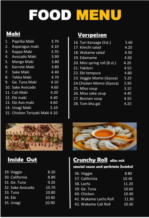 Sushi Hub Photo Menu 1