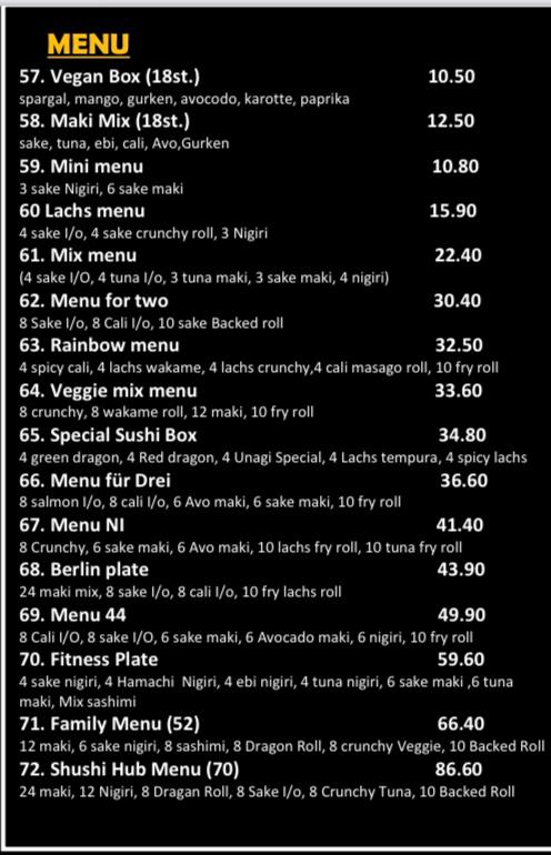 Sushi Hub Photo Menu 3