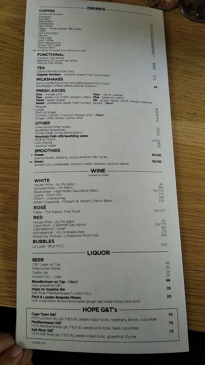 Bootlegger XS Salt River Halaal Photo Menu 3