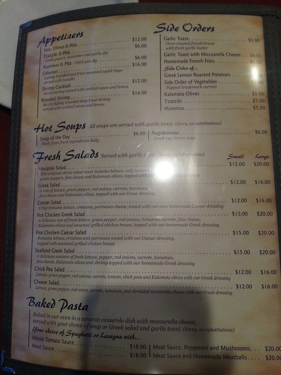 Pappas Greek Food & Steak Photo Menu 5