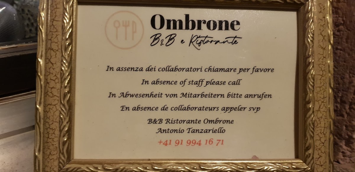 B&B Ristorante Ombrone Photo Menu 2