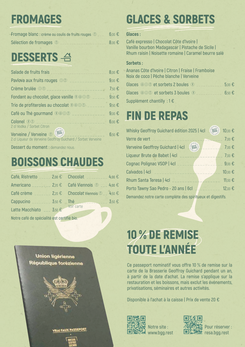 Brasserie Geoffroy Guichard Photo Menu 1