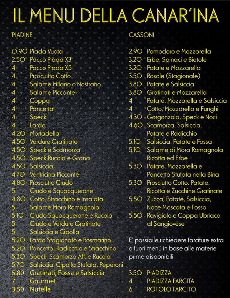 La Canar'Ina Photo Menu 1