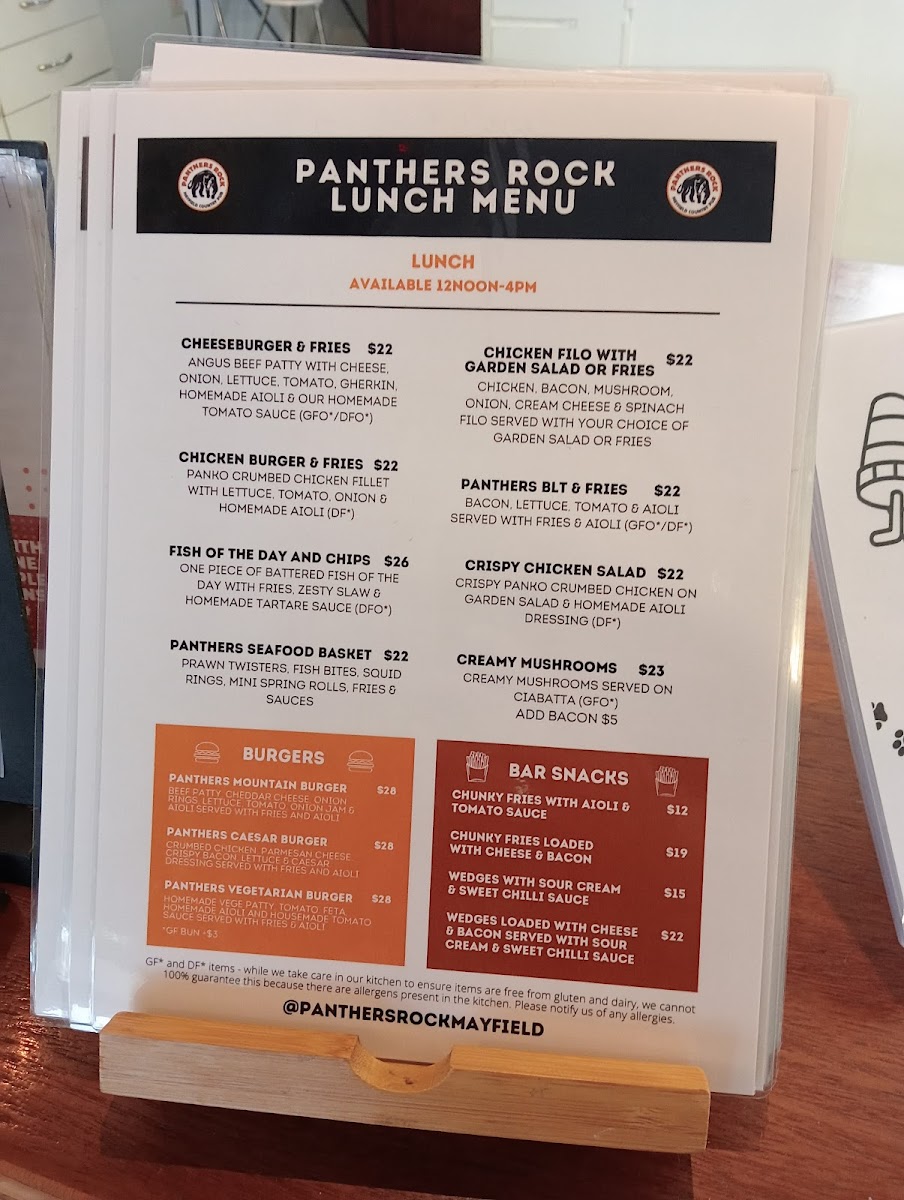 Panthers Rock Country Pub Photo Menu 5