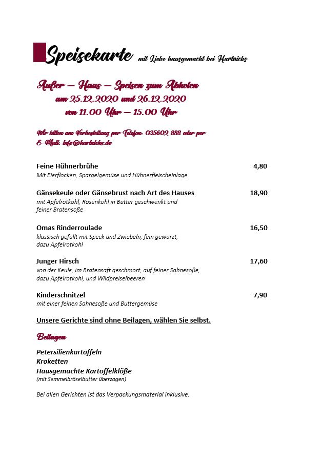 Restaurant & Partyservice Hartnick Photo Menu 4