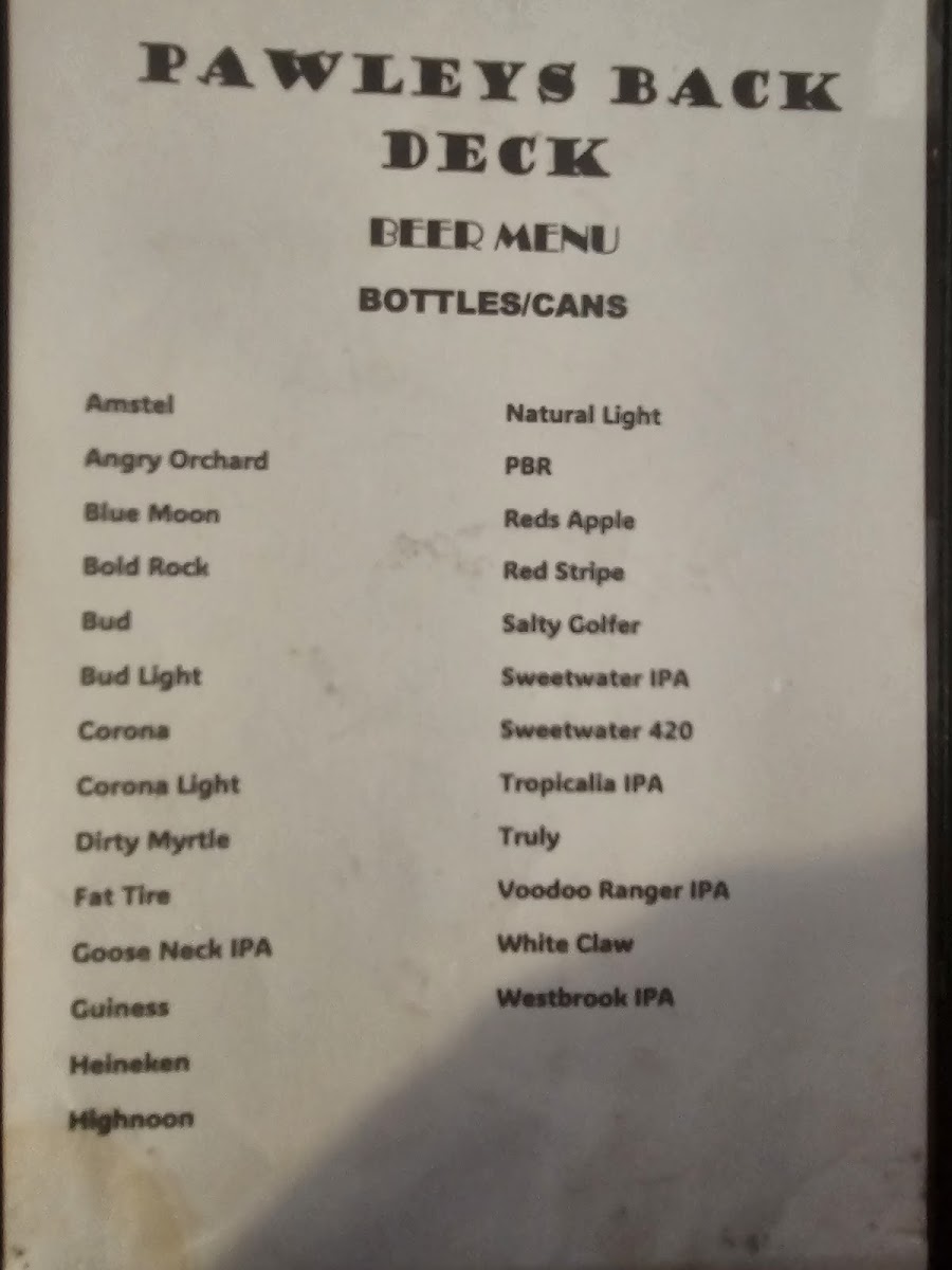 Pawleys Back Deck 'Bar & Grill' Photo Menu 2
