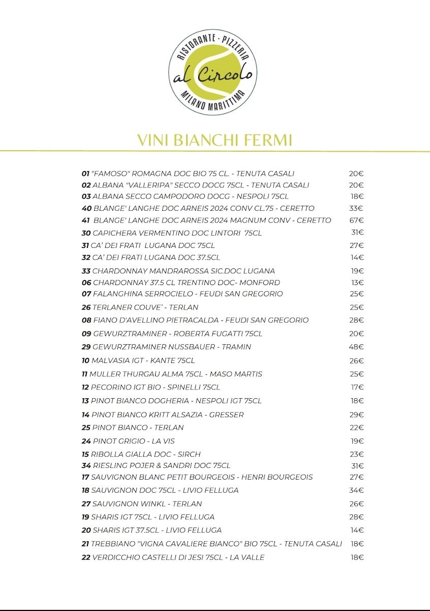Ristorante Pizzeria ● Al Circolo Tennis Photo Menu 1