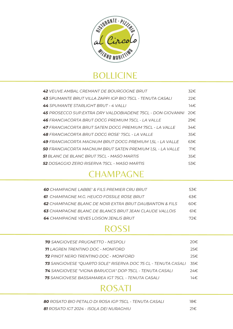 Ristorante Pizzeria ● Al Circolo Tennis Photo Menu 4
