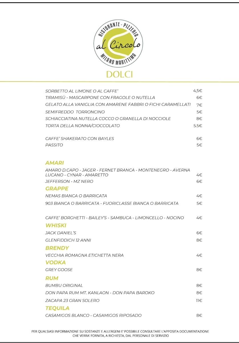 Ristorante Pizzeria ● Al Circolo Tennis Photo Menu 6