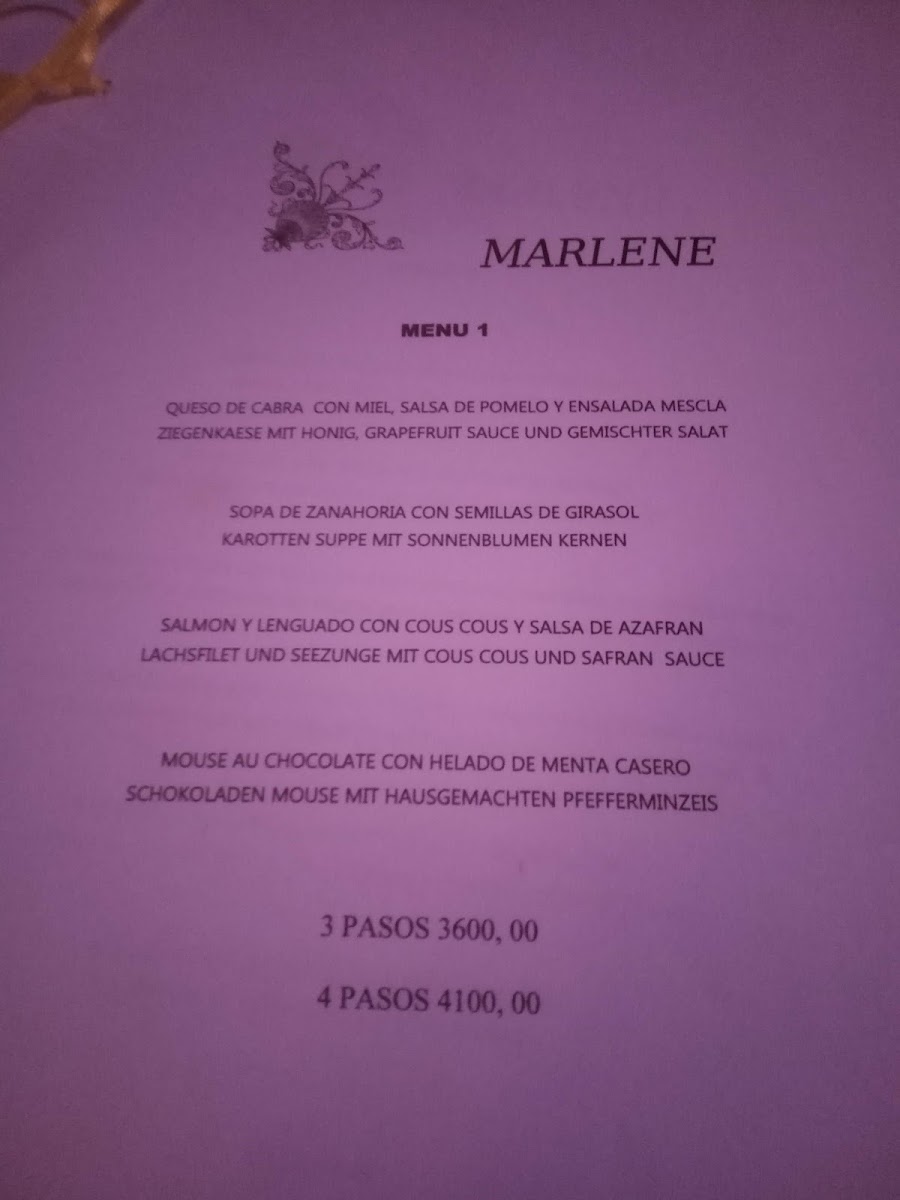 Marlene Restaurante Gourmet Photo Menu 1