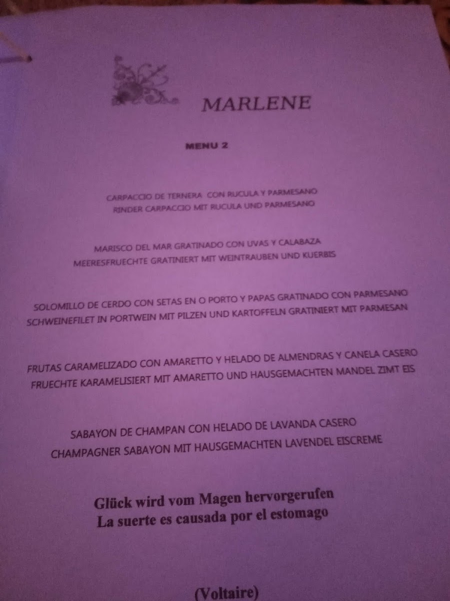 Marlene Restaurante Gourmet Photo Menu 2