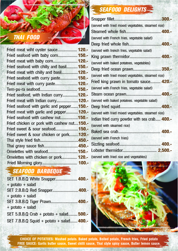 Moon House Beach Bar & Restaurant Photo Menu 1