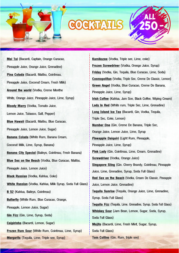 Moon House Beach Bar & Restaurant Photo Menu 10