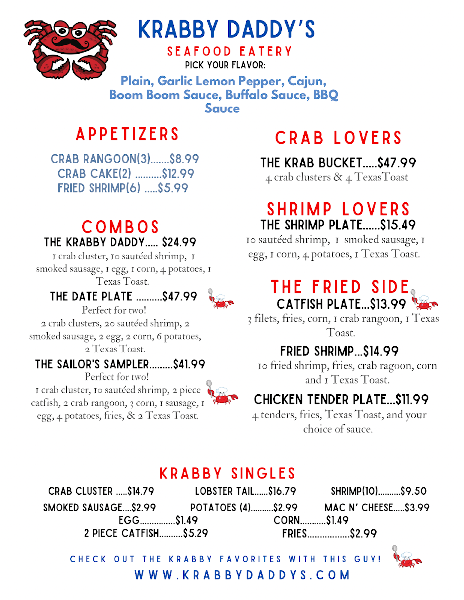 Krabby Daddy's Seafood Eatery Photo Menu 1