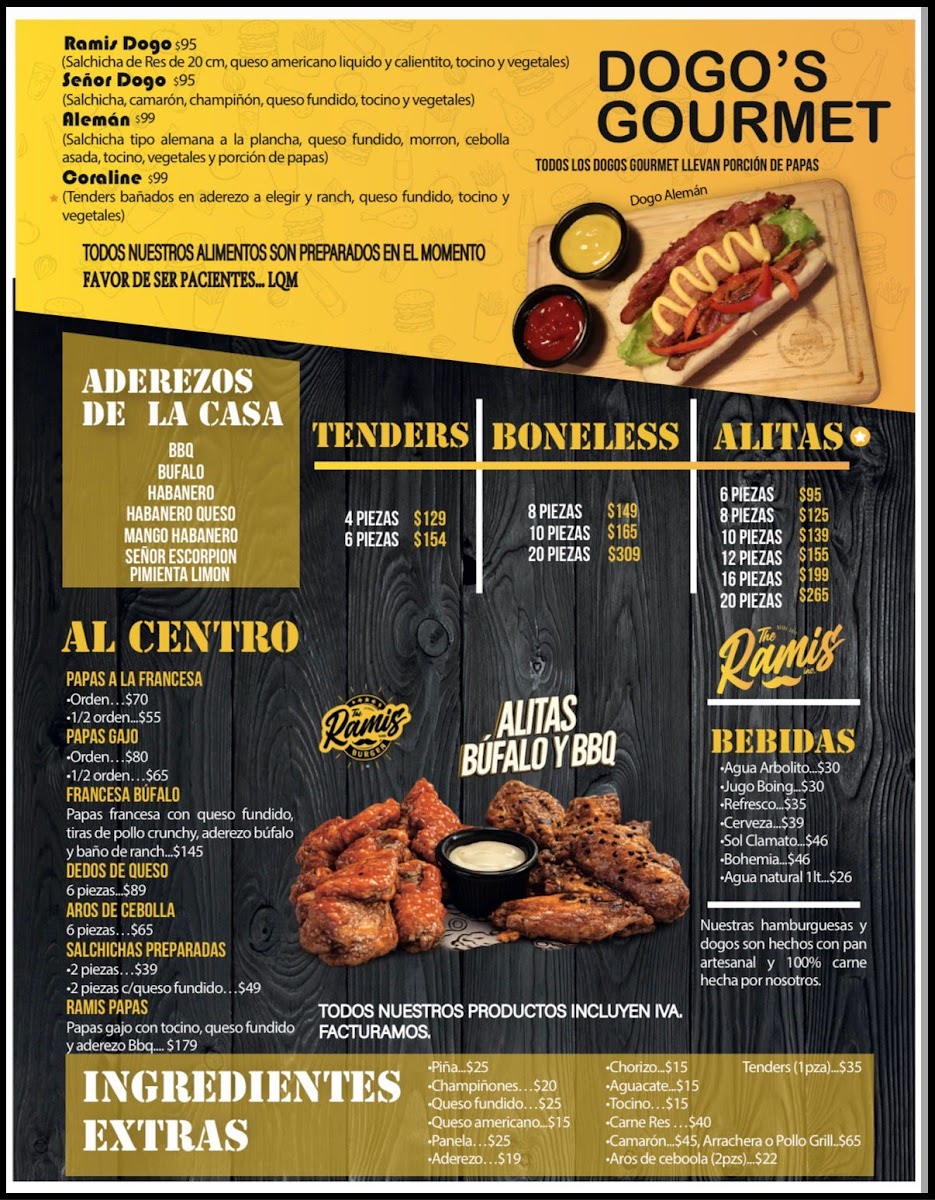 The Ramis Inc. Burger Photo Menu 1
