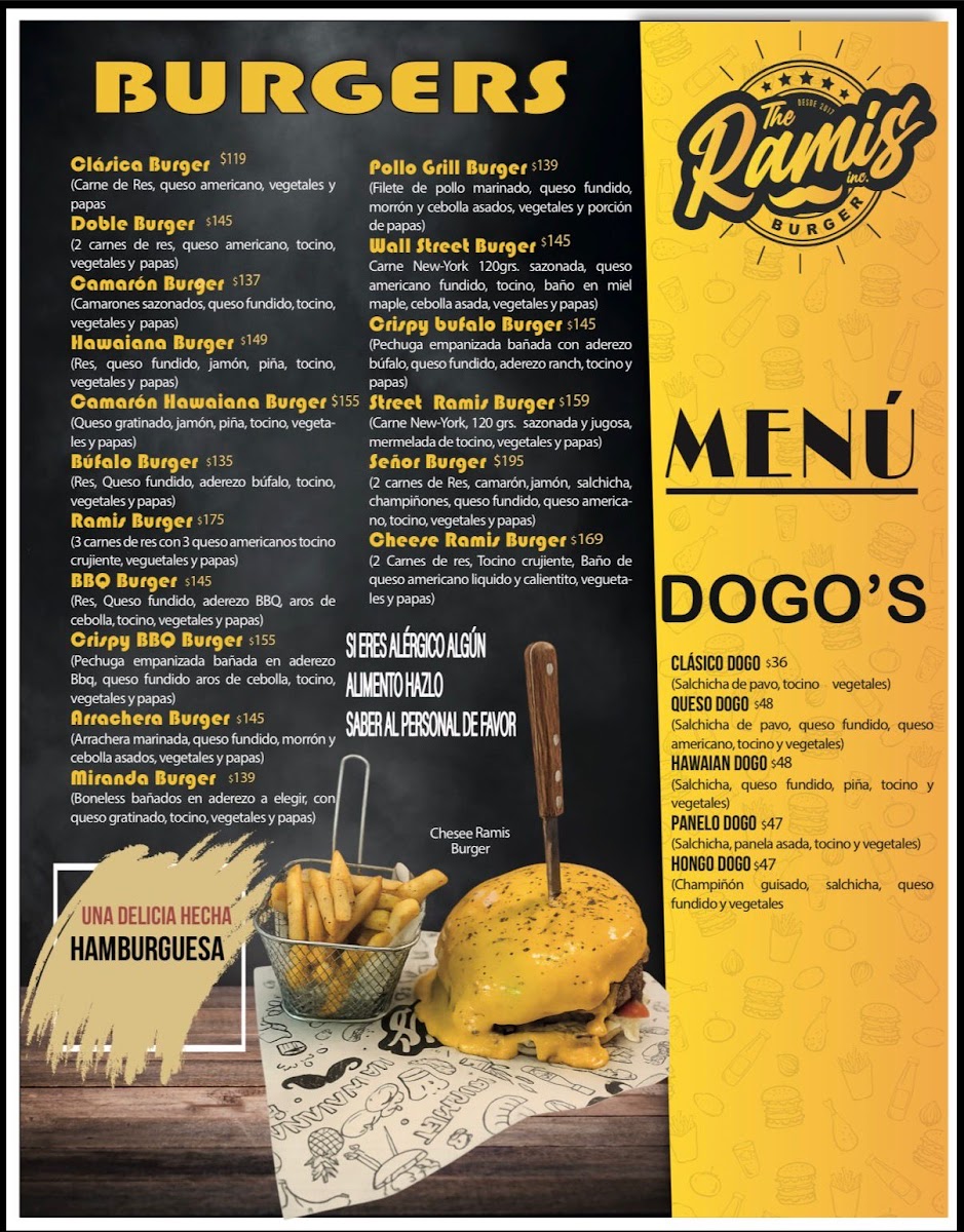 The Ramis Inc. Burger Photo Menu 2