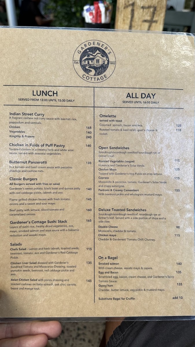 The Gardeners Cottage Restaurant Photo Menu 5