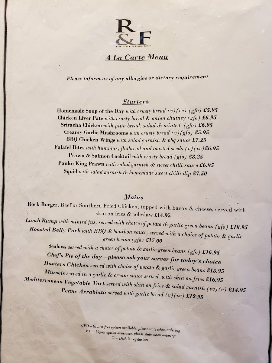 The Rock & Fountain Inn Photo Menu 5