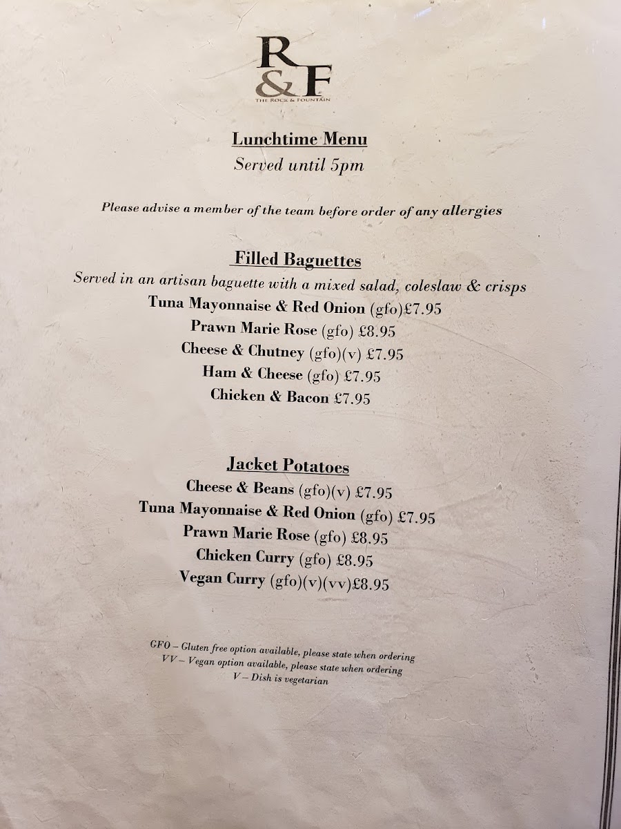 The Rock & Fountain Inn Photo Menu 7