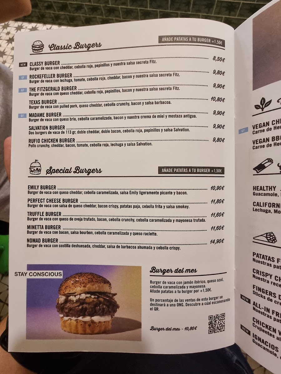 The Fitzgerald Burger Company Photo Menu 2
