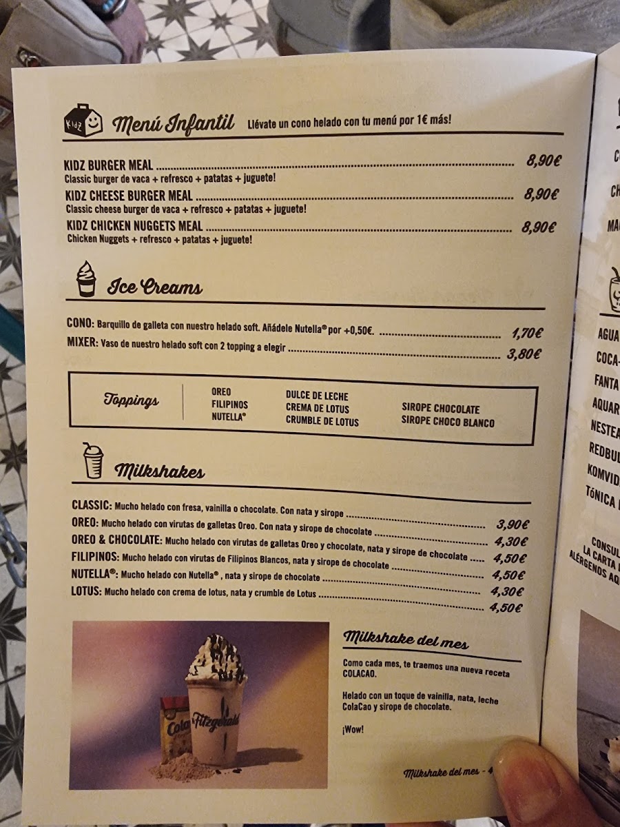The Fitzgerald Burger Company Photo Menu 3