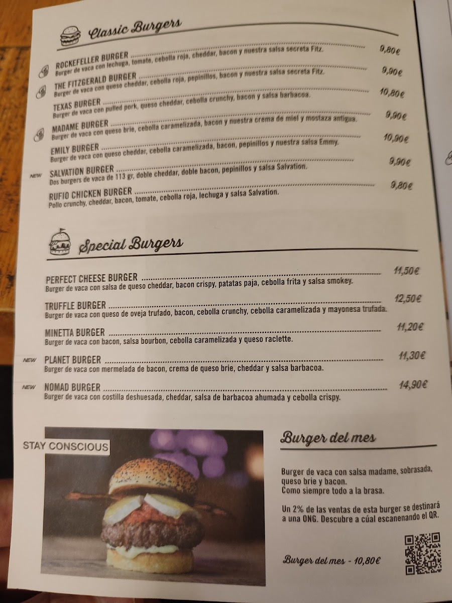 The Fitzgerald Burger Company Photo Menu 4