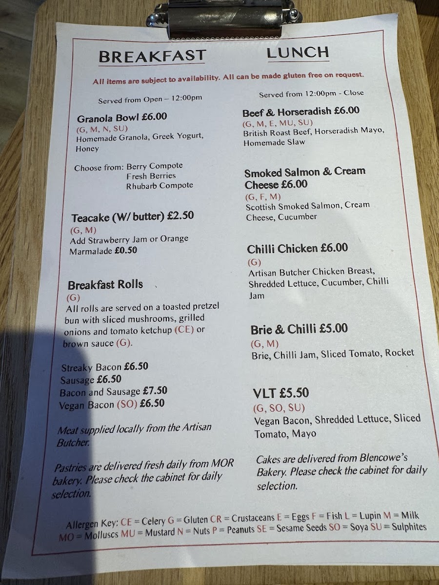 Brucester's Coffee Photo Menu 1