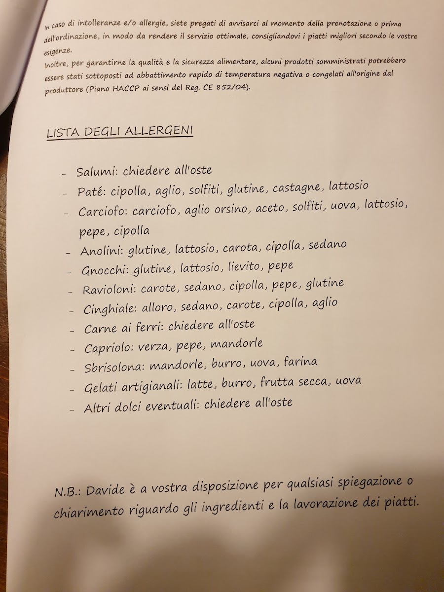 Osteria del Castellazzo Photo Menu 3