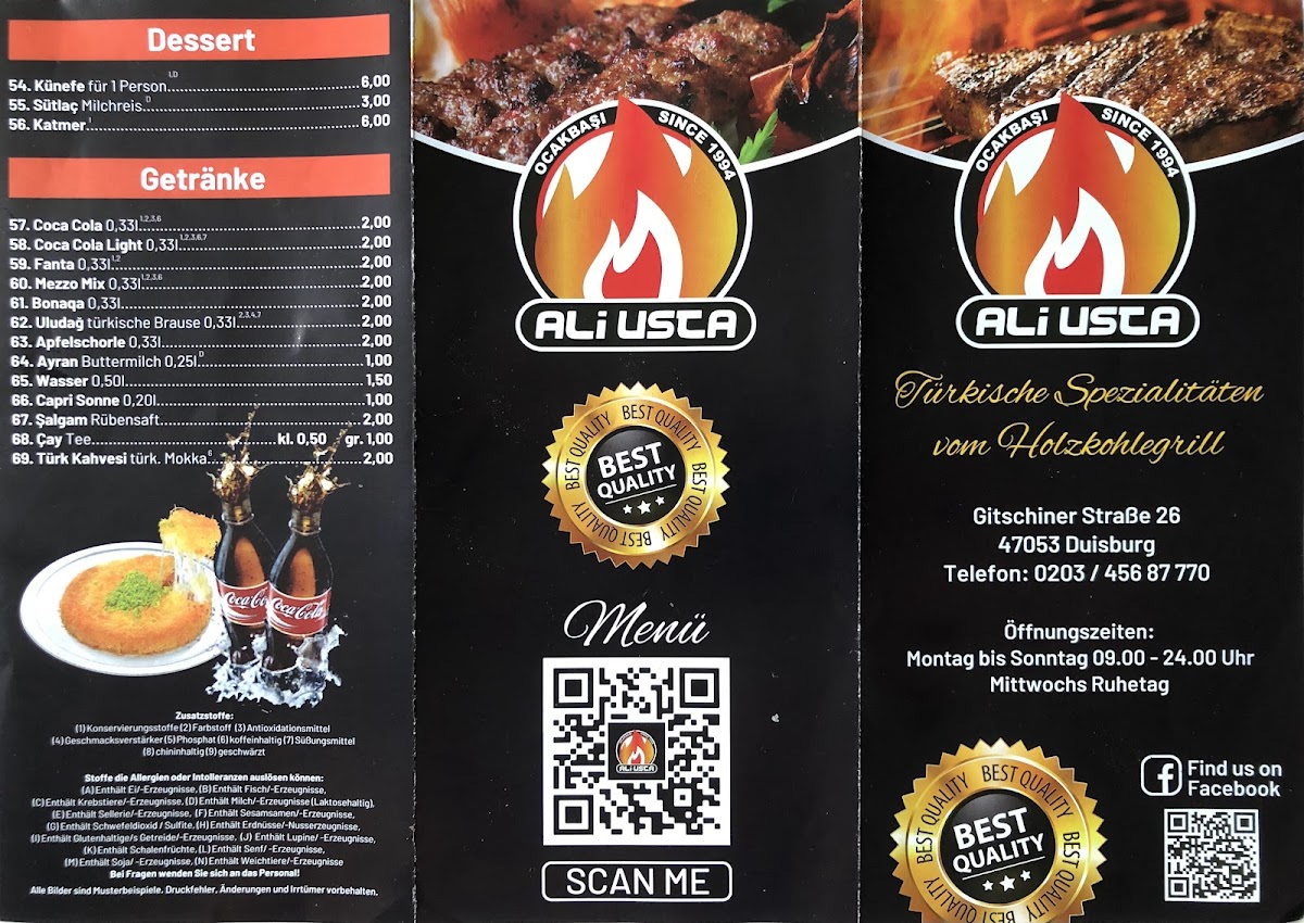 Ali Usta Ocakbaşı Restaurant - Duisburg Photo Menu 3