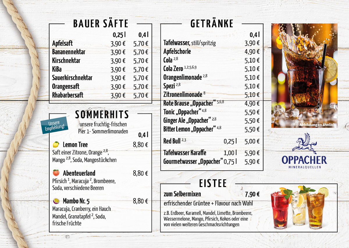 Pier 1 - Restaurant & Eiscafé am Stadthafen Senftenberg Photo Menu 2