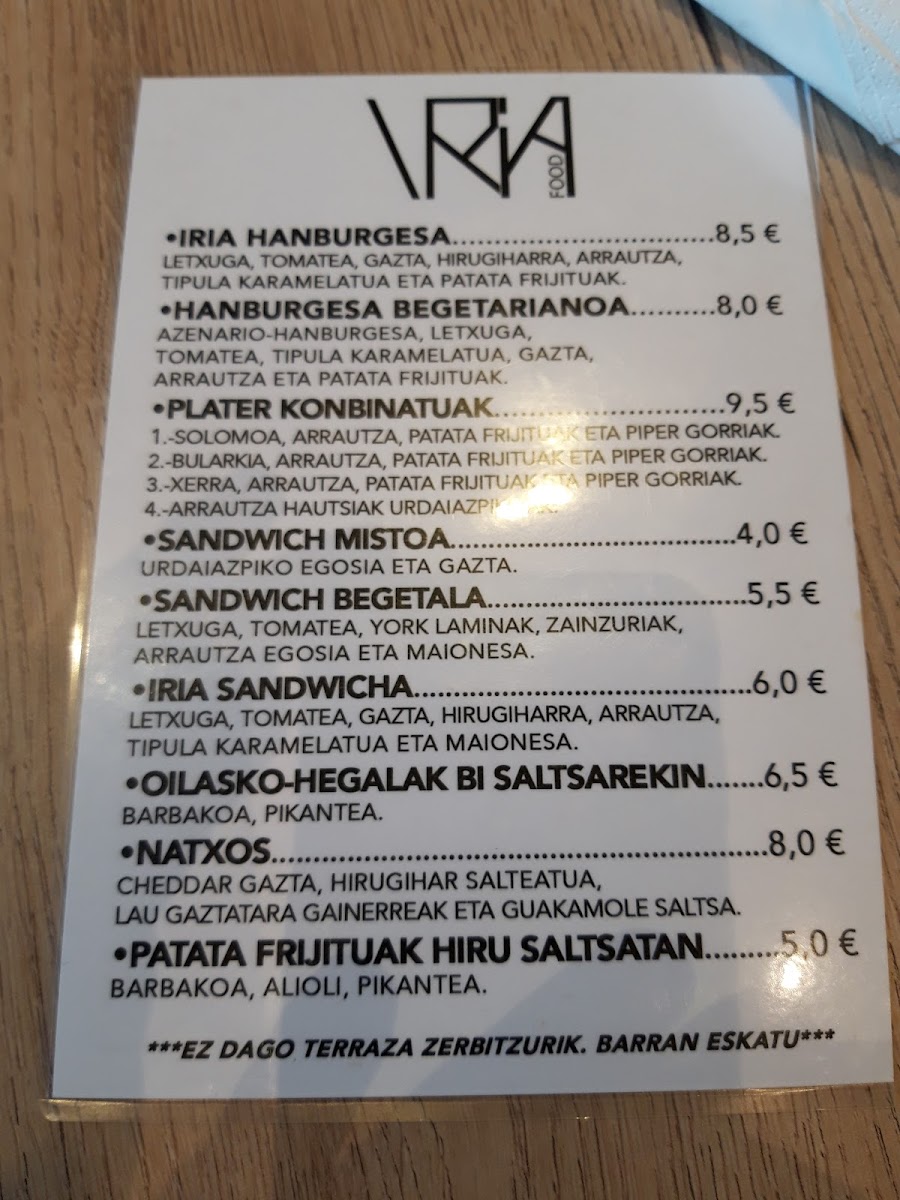 Iria Food Photo Menu 2