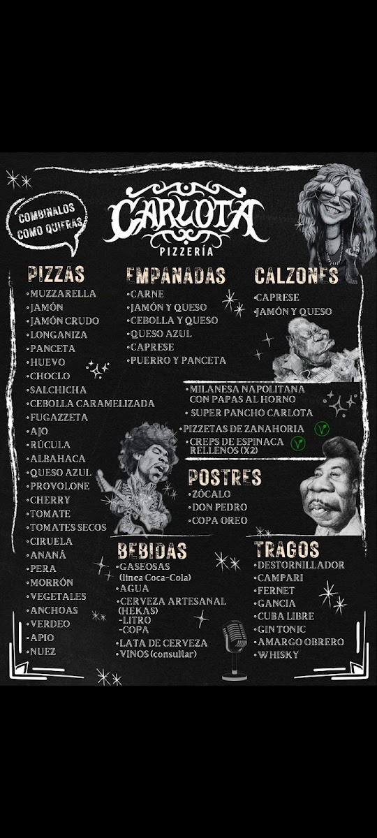Carlota Pizzas Photo Menu 1