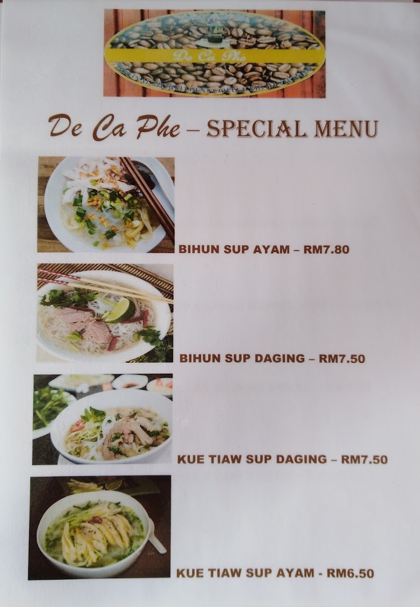 De Ca Phe, Vietnamese Coffee & Noodles Photo Menu 9