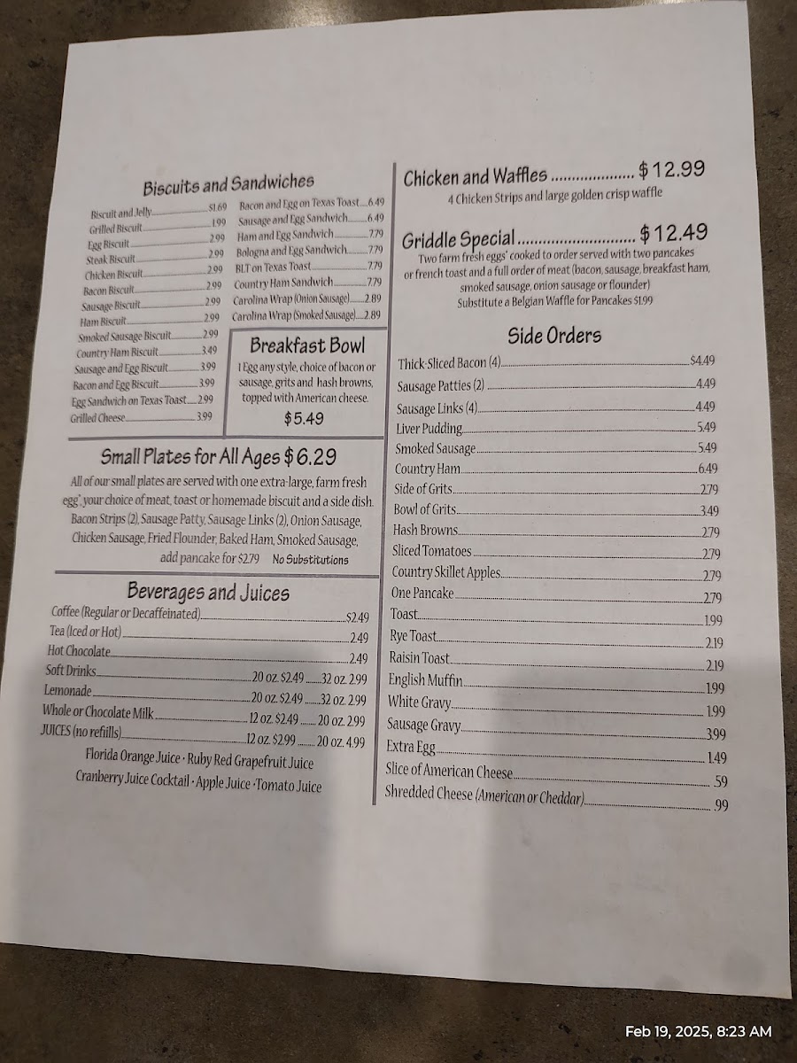 Lizard's Thicket Restaurant Photo Menu 5