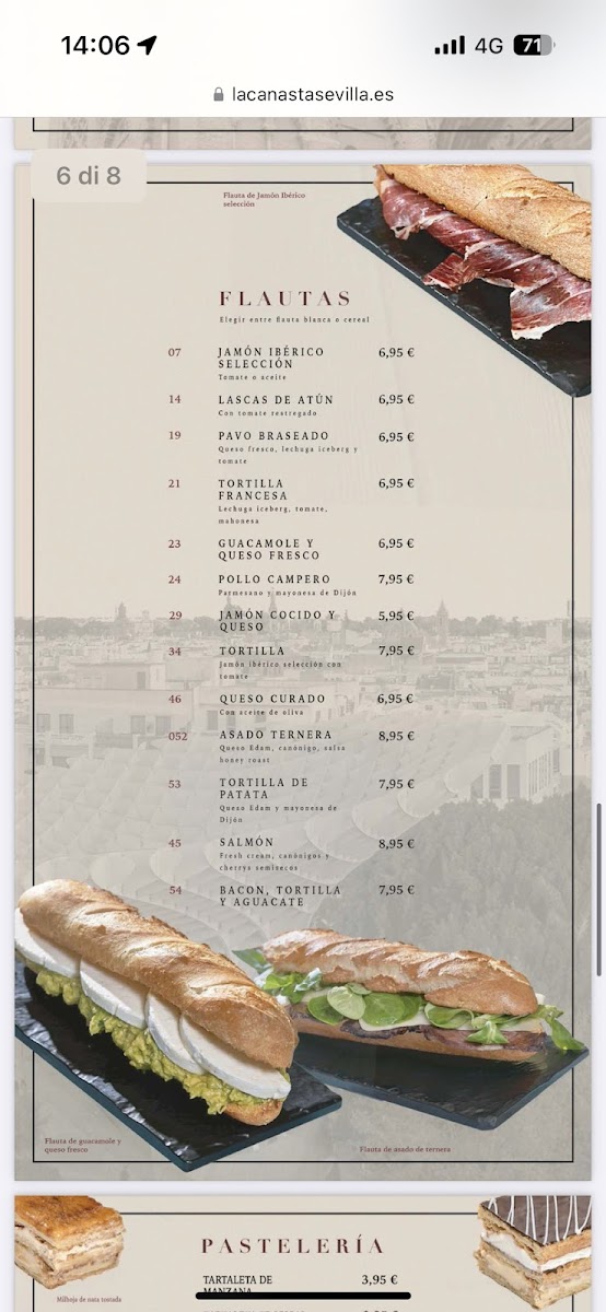 Cafetería Pastelería La Canasta Photo Menu 8