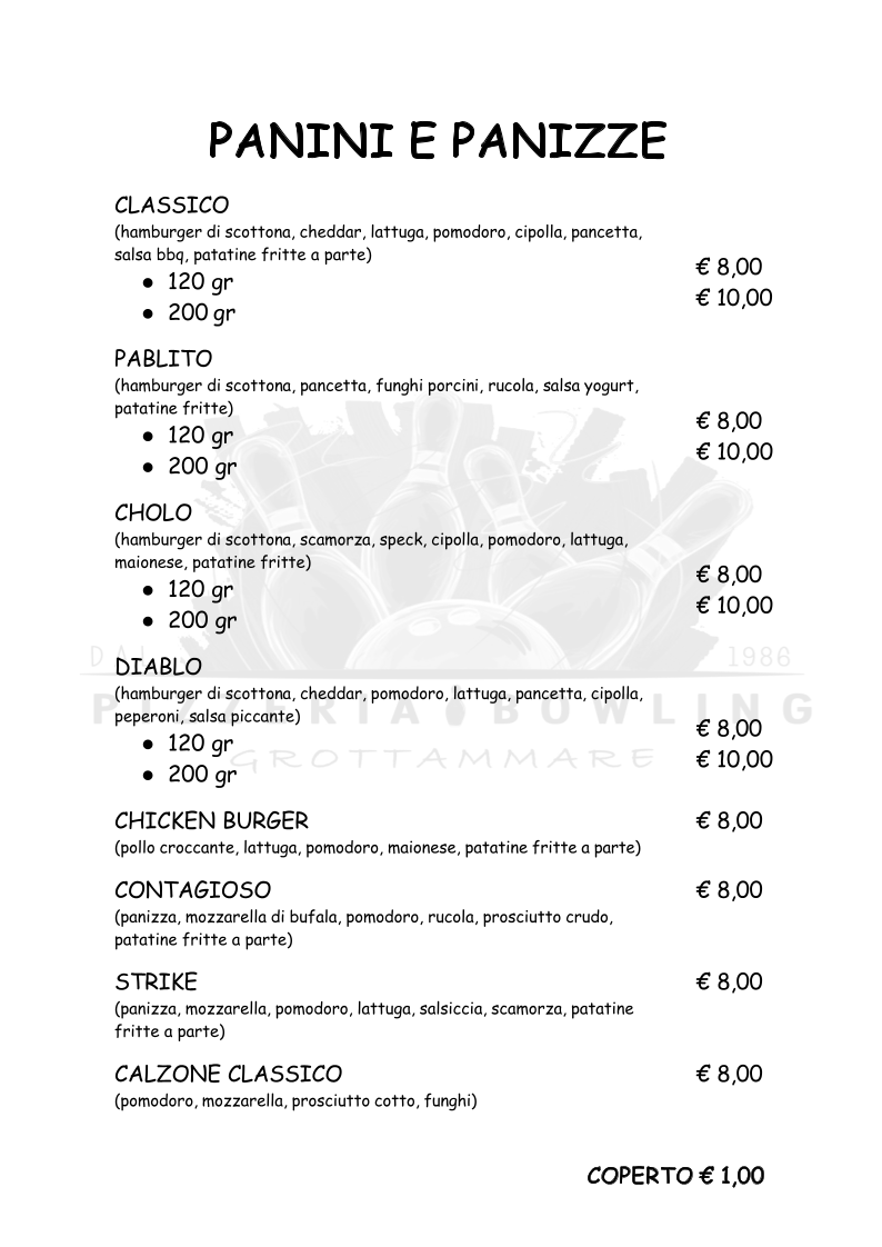 Pizzeria Bowling Grottammare Photo Menu 3