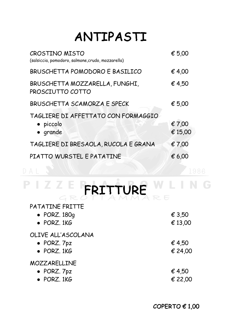 Pizzeria Bowling Grottammare Photo Menu 4