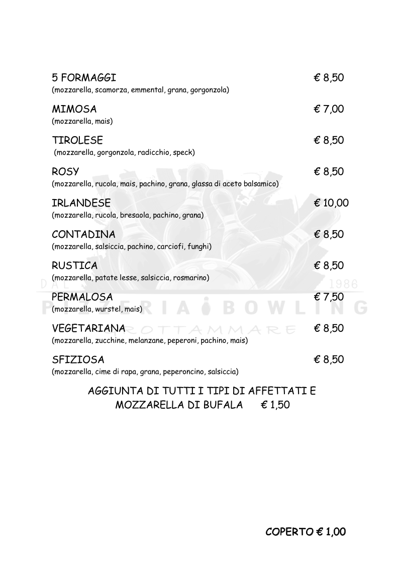 Pizzeria Bowling Grottammare Photo Menu 5
