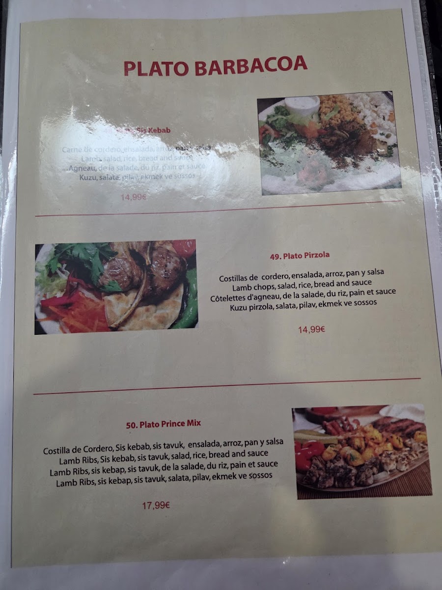 Restaurant Prince a la Turca - HALAL FOOD Photo Menu 6