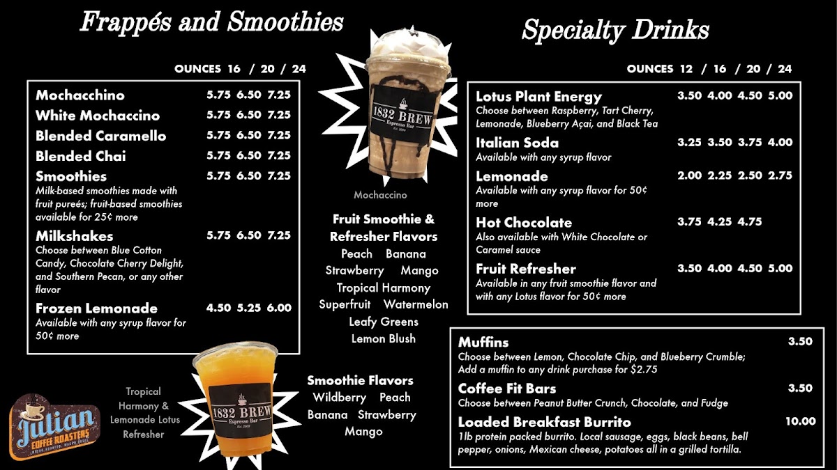 1832 Brew Espresso Bar Photo Menu 2
